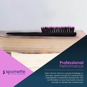 Spornette Little Wonder Teasing Brush, Boar & Tourmaline Nylon Bristles PINK